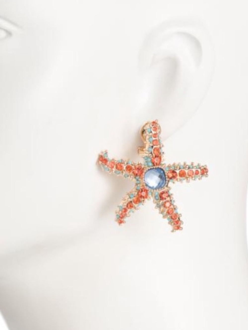 Brand New Betsey Johnson Betsey Johnson Sea Life Crystal Starfish Earrings